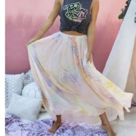 Free People Dresses & Skirts - Free people pastel watercolor maxi skirt